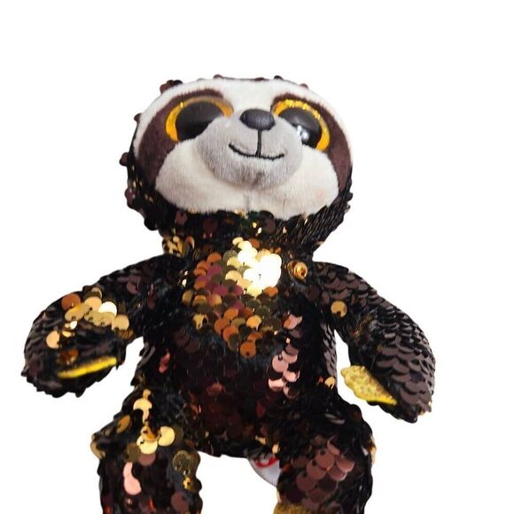 TY FLIPPABLES Beanie Boos - DANGLER the Sequin Sloth Medium 9" - Picture 3 of 5